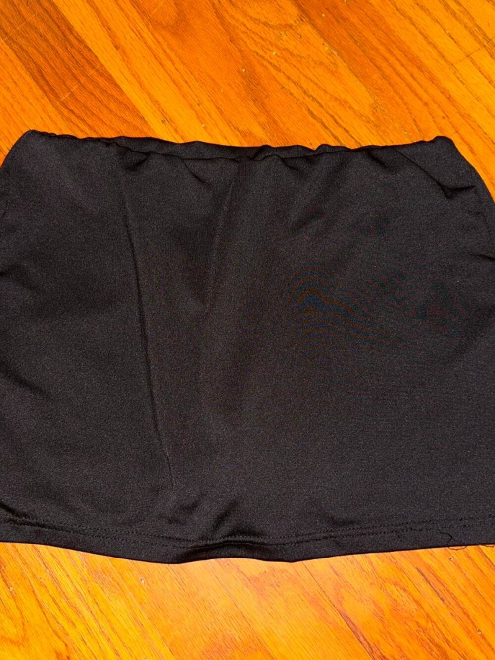 Black mini skirt with built-in shorts
